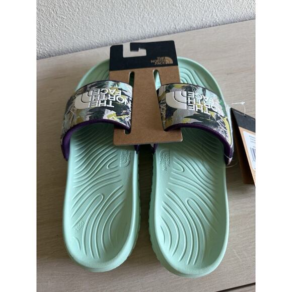 The North Face Never Stop Slides ~ Black Currant Purple Aqua Trail Dream ~ Sz 7 - Picture 2 of 5